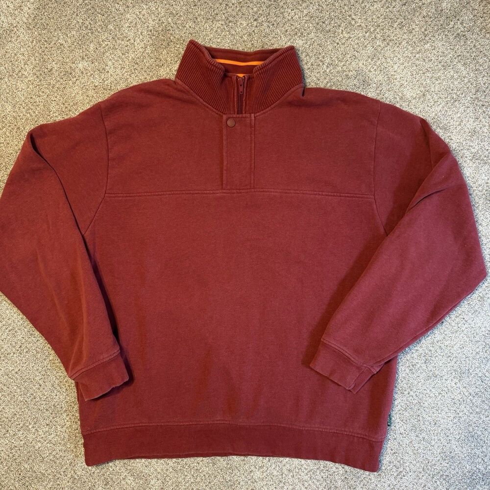 Men's Orvis Signature Quarter-Zip Snap Sweatshirt Collegiate Outdoor Wear Xl